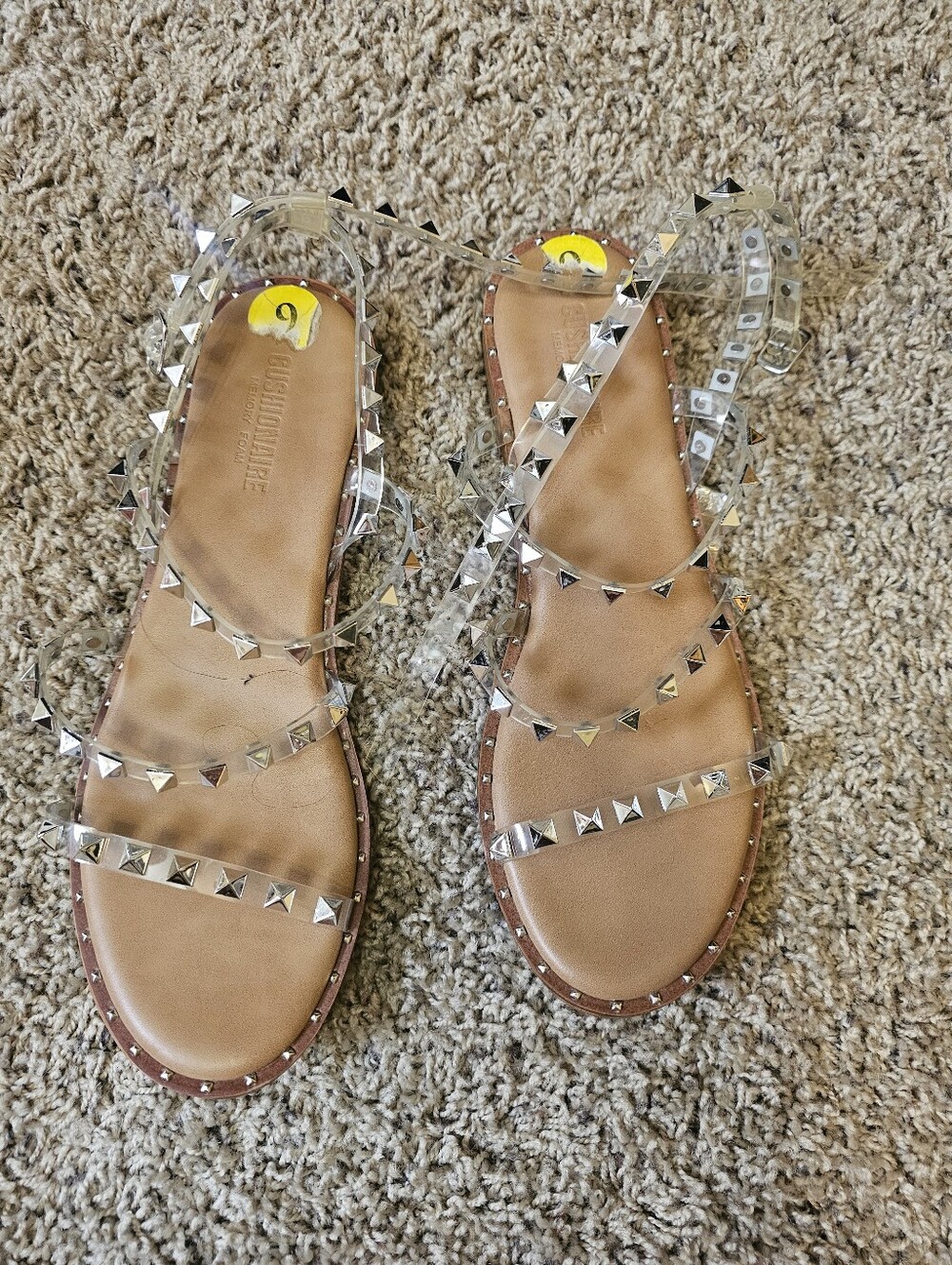 Cushionare Strappy Clear Studded Sandal